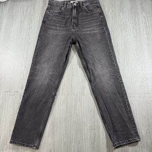 Zara Jeans Womens Size 6 Faded Black High Rise Straight Leg Denim Zip Fly